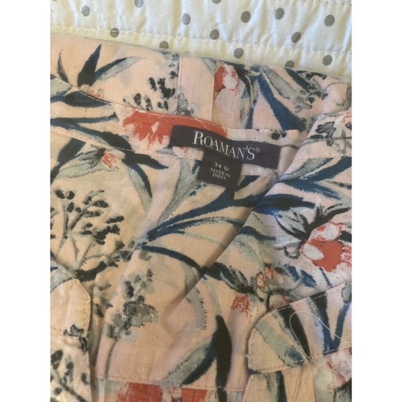 Roaman's Women's NWOT Pink Floral Button Down Long Sleeve Top Plus Size 34W 6X - Picture 13 of 15